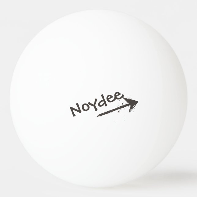 Black Lettering and Arrow on your Ping Pong Ball (Front)