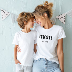 Black Lettering Established Mum T-Shirt