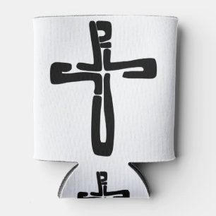 black letters of Jesus on the Cross Can Cooler