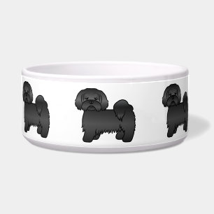 Black Lhasa Apso Cute Cartoon Dog Illustration