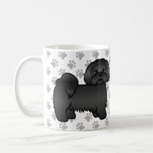 Black Lhasa Apso Cute Cartoon Dog Illustration Coffee Mug