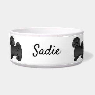 Black Lhasa Apso Cute Cartoon Dog & Name