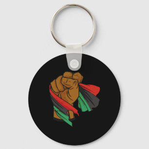 Black Liberation Flag Juneteenth Pan African Unia Key Ring