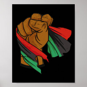 Black Liberation Flag Juneteenth Pan African Unia Poster
