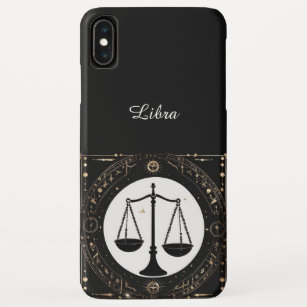 Black Libra Zodiac Sign iPhone / iPad case