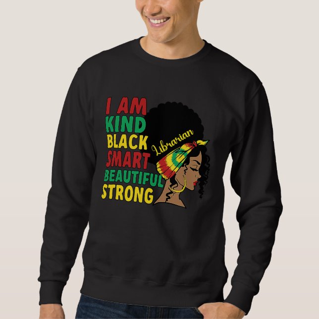 Black Librarian African American Library Worker Sweatshirt (Front)