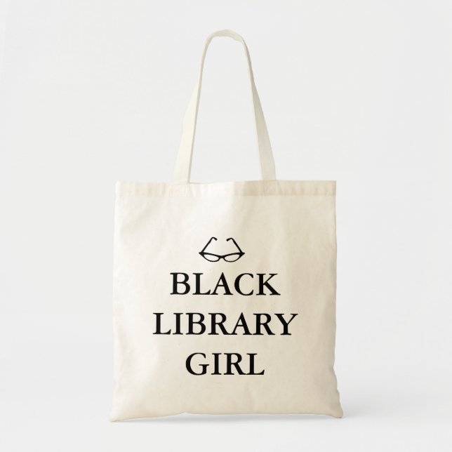 Black Library Girl Tote Bag (Front)