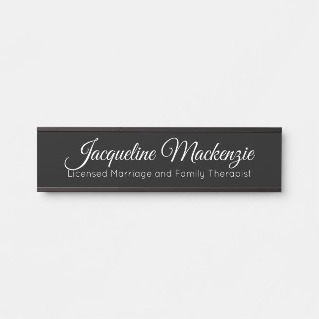 Black Licensed Marriage and Family Therapist LMFT  Door Sign (Front)