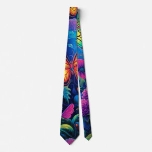 Black Light Butterflies Tie