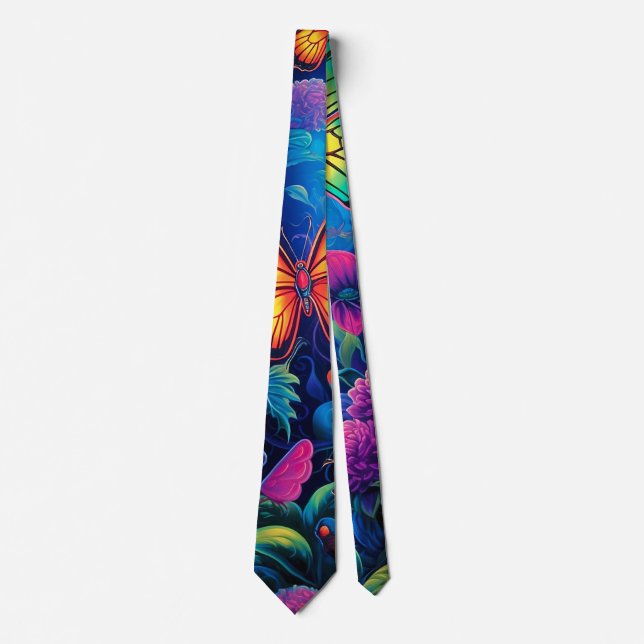 Black Light Butterflies Tie (Front)