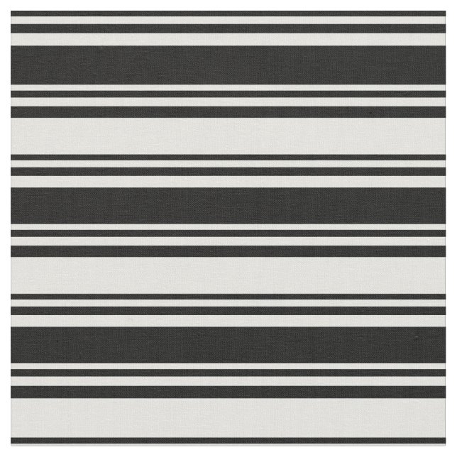 Black & Light Cyan Coloured Lines/Stripes Pattern Fabric (Close Up)