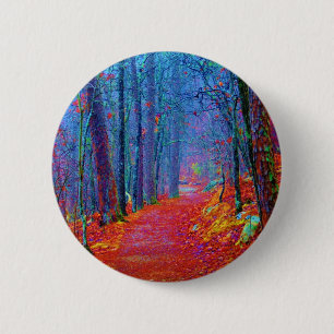 Black Light Forest Oil Painting 6 Cm Round Badge