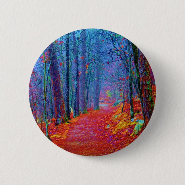 Black Light Forest Oil Painting 6 Cm Round Badge (Front)