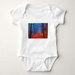 Black Light Forest Oil Painting Baby Bodysuit