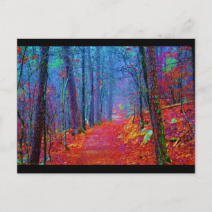 Black Light Forest Oil Painting Postcard