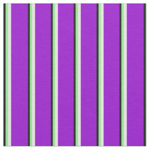 Black, Light Green, Mint Cream & Dark Violet Fabric