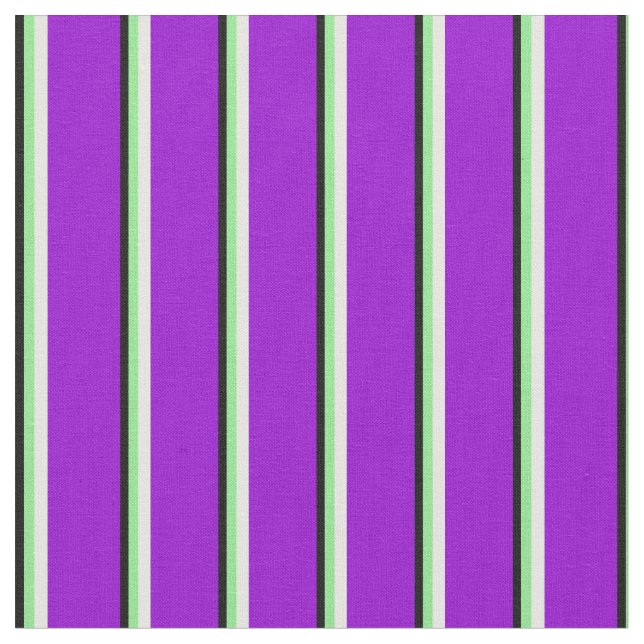 Black, Light Green, Mint Cream & Dark Violet Fabric (Close Up)