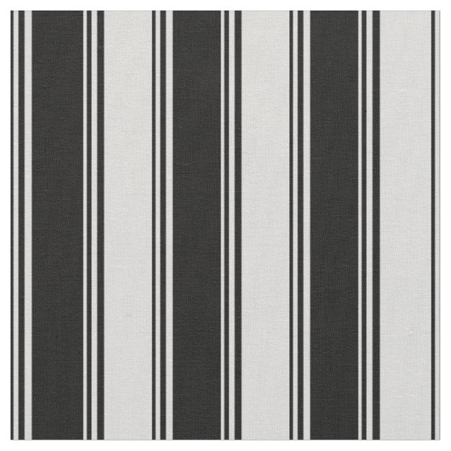 Black & Light Grey Stripes Fabric (Close Up)