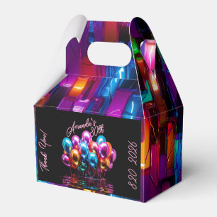 Black Light Neon Balloons Birthday Favour Box