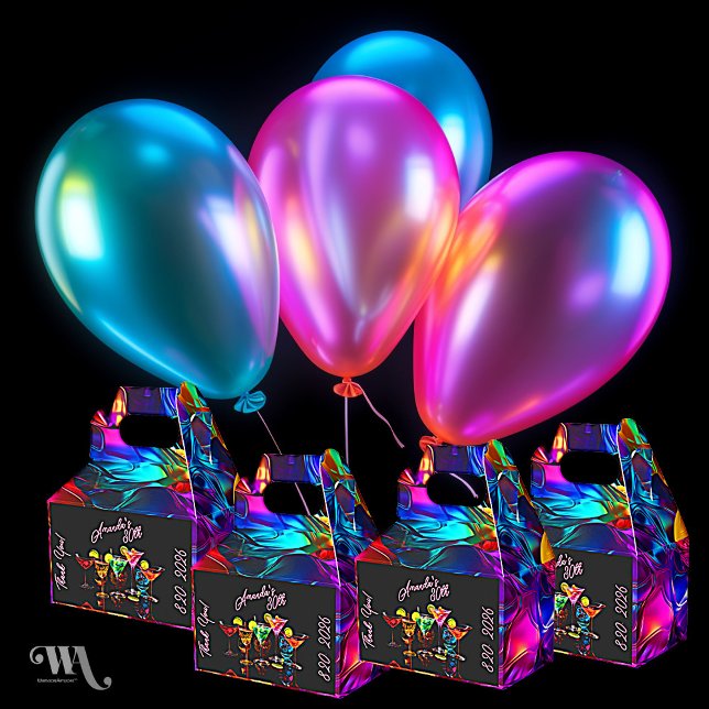 Black Light Neon Birthday Cocktails Favour Box (Creator Uploaded)