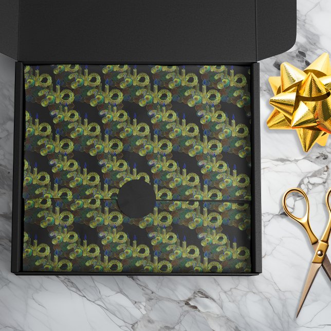 Black Light Neon Glow Xmas Candle and Ornaments Tissue Paper (Creator Uploaded)