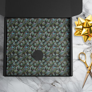 Black Light Neon Glow Xmas Presents and Houses Tissue Paper