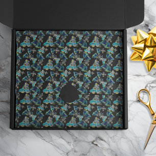 Black Light Neon Glow Xmas Snowflakes Cars Bells Tissue Paper