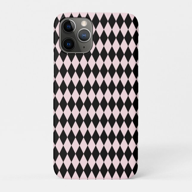 Black & Light Pink Stripe Pattern Minimal Abstract Case-Mate iPhone Case (Back)