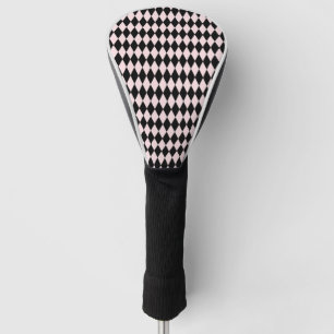 Black & Light Pink Stripe Pattern Minimal Abstract Golf Head Cover