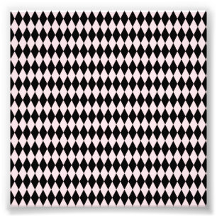 Black & Light Pink Stripe Pattern Minimal Abstract Photo Print