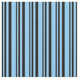 Black & Light Sky Blue Coloured Pattern Fabric