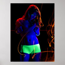 Black light woman