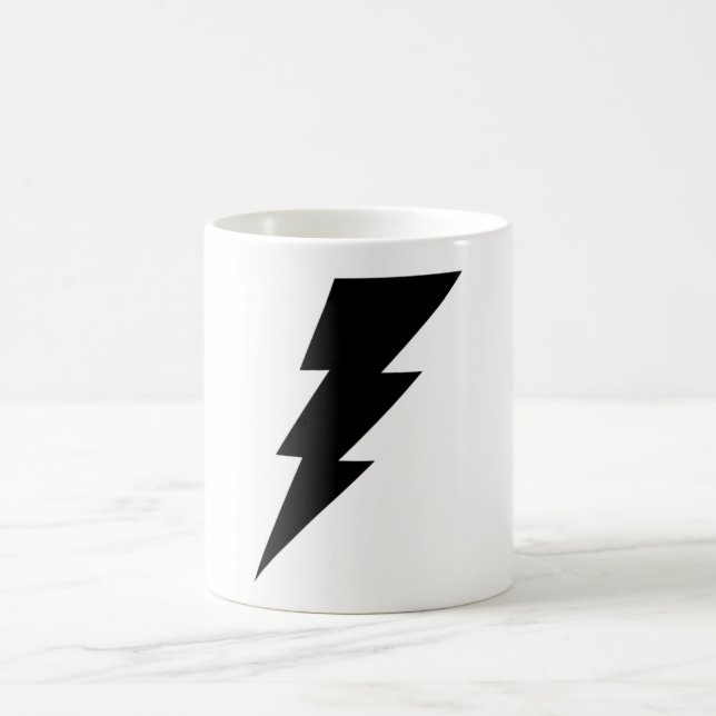 Black Lightning Bolt Coffee Mug! Coffee Mug (Center)