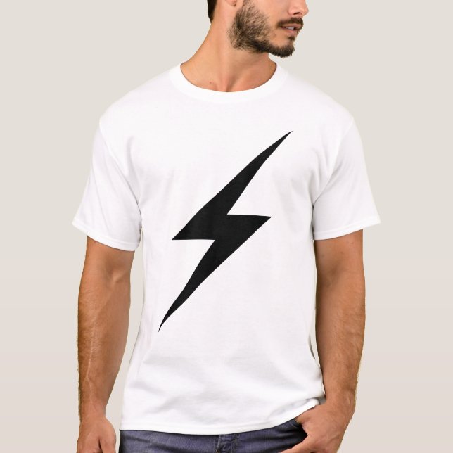 Black Lightning Bolt Of Anarchy  T-Shirt (Front)