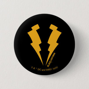 Black Lightning Bolts Graphic 6 Cm Round Badge