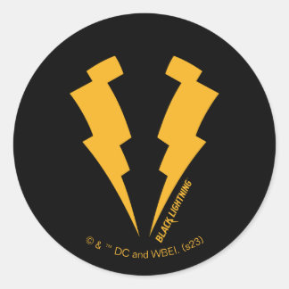 Black Lightning Bolts Graphic Classic Round Sticker