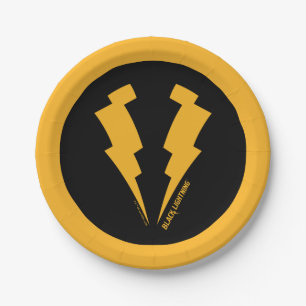Black Lightning Bolts Graphic Paper Plate