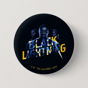 Black Lightning Heroes Graphic 6 Cm Round Badge