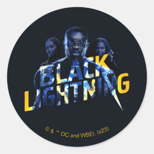Black Lightning Heroes Graphic Classic Round Sticker