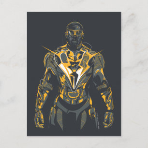 Black Lightning Illustration Postcard