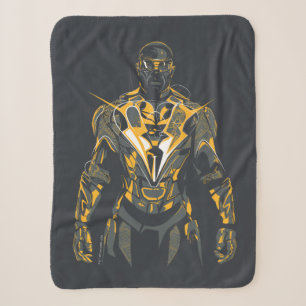 Black Lightning Illustration Sherpa Blanket