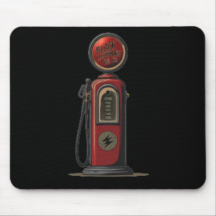 Black Lightning Oil Company Retro Gas Pump Mouse Pad