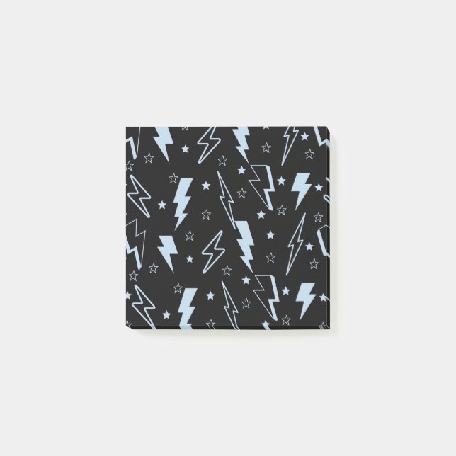 Black Lightning Sleek Back-to-School Stationery  Post-it Notes (Front)