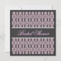 Black & Lilac Damask Lace Jewel Bridal Shower