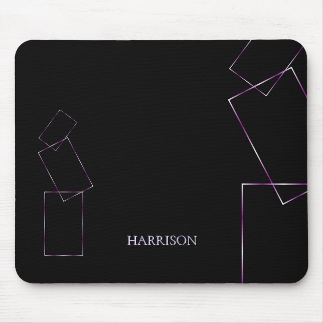 Black Lilac Mouse Pad Personalised (Front)