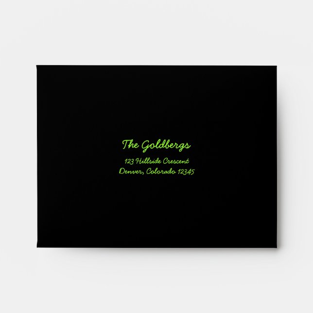 Black Lime Green A2 Envelope (Front)