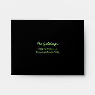 Black Lime Green A2 Envelope