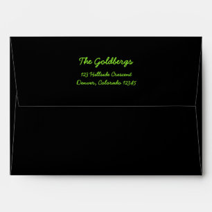 Black Lime Green A7 Envelope