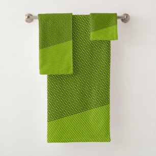 Black & Lime Green Elegant Abstract Modern Minimal Bath Towel Set