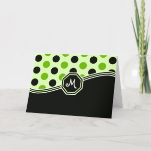 Black & Lime Green Monogram Cards